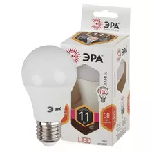 Лампа светодиодная Эра, 11 (100) Вт, цоколь E27, грушевидная, теплый белый свет, 25000 ч. LED, smdA60-10w-827-E27