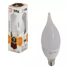 Лампа светодиодная Эра 7 (60) Вт цоколь E14 "свеча на ветру" теплый белый свет 30000 ч. LED smd