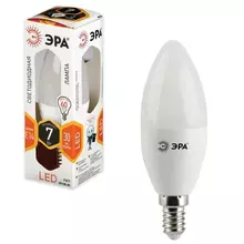 Лампа светодиодная Эра, 7 (60) Вт, цоколь E14, "свеча", теплый белый свет, 30000 ч. LED smd