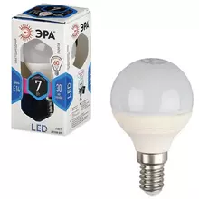 Лампа светодиодная Эра, 7 (60) Вт, цоколь E14, шар, холодный белый свет, 30000 ч. LED smd
