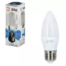 Лампа светодиодная Эра, 7 (60) Вт, цоколь E27, "свеча", холодный белый свет, 30000 ч. LED smd