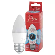 Лампа светодиодная Эра 8(55) Вт цоколь Е27 свеча нейтральный белый 25000 ч ECO LED B35-8W-4000-E27