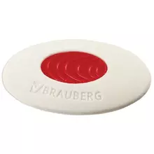 Ластик Brauberg "Oval PRO" 40х26х8 мм. овальный красный пластиковый держатель