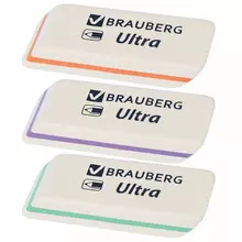 Ластик Brauberg "Ultra" 50х14х8 мм. белый детали ассорти натуральный каучук