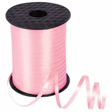 Лента упаковочная декоративная для шаров и подарков 5 мм. х 500 м. розовая Золотая Сказка