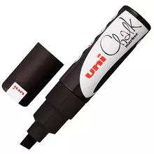 Маркер меловой UNI "Chalk" 8 мм. черный влагостираемый для гладких поверхностей