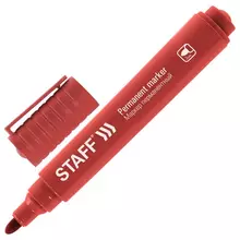 Маркер перманентный Staff "Basic Budget PM-125" красный круглый наконечник 3 мм.