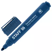 Маркер перманентный Staff "Basic Budget PM-125" синий круглый наконечник 3 мм.