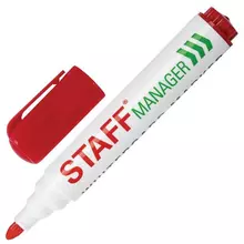 Маркер стираемый для белой доски красный Staff "Manager" WBM-491 5 мм. с клипом