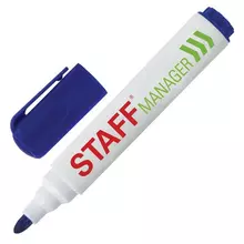 Маркер стираемый для белой доски синий Staff "Manager" WBM-491 5 мм. с клипом
