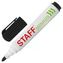 Маркер стираемый для белой доски черный Staff "Manager" WBM-491 5 мм. с клипом