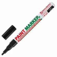Маркер-краска лаковый (paint marker) 2 мм. черный БЕЗ КСИЛОЛА (без запаха) алюминий Brauberg Professional