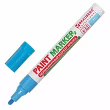 Маркер-краска лаковый (paint marker) 4 мм. голубой БЕЗ КСИЛОЛА (без запаха) алюминий Brauberg Professional