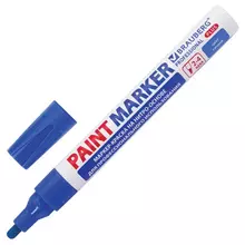 Маркер-краска лаковый (paint marker) 4 мм. синий НИТРО-ОСНОВА алюминиевый корпус Brauberg Professional Plus