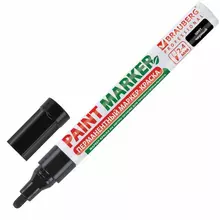 Маркер-краска лаковый (paint marker) 4 мм. черный БЕЗ КСИЛОЛА (без запаха) алюминий Brauberg Professional