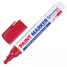 Маркер-краска лаковый (paint marker) 6 мм. красный НИТРО-ОСНОВА Brauberg Professional Plus Extra