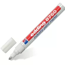 Маркер-краска лаковый (paint marker) EDDING "8750" белый 2-4 мм. круглый наконечник алюминиевый корпус