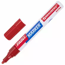 Маркер-краска лаковый Extra (paint marker) 4 мм. красный УСИЛЕННАЯ НИТРО-ОСНОВА Brauberg