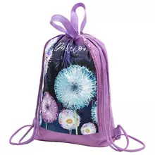 Мешок для обуви Юнландия с ручками боковой карман на молнии 46х36 см. "Flowers"