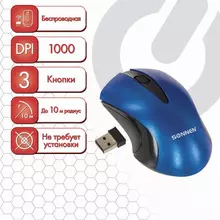 Мышь беспроводная Sonnen M-661Bl USB 1000 dpi 2 кнопки + 1 колесо-кнопка оптическая синяя