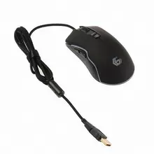 Мышь проводная игровая GEMBIRD USB 6 кнопок + 1 колесо-кнопка подсветка черная