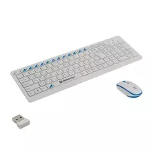 Набор беспроводной Defender Skyline 895, клавиатура, мышь 3 кнопки + 1 колесо-кнопка, белый