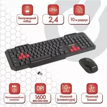 Набор беспроводной Sonnen WKM-1811, клавиатура 112 клавиш мультимедиа, мышь 4 кнопки, черный
