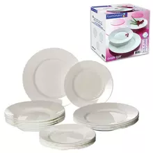 Набор посуды столовый 18 предметов белое стекло Everyday Luminarc