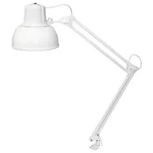Настольная лампа светильник Бета-К на струбцине цоколь Е27 белый
