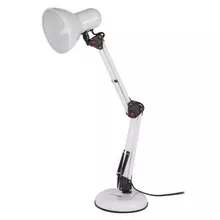Настольная лампа-светильник Sonnen TL-007, подставка + струбцина, 40 Вт, Е27, белый, высота 60 см.