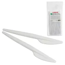 Нож одноразовый пластиковый 165 мм. белый комплект 100 шт. стандарт Laima