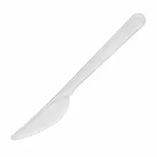 Нож одноразовый пластиковый 180 мм. прозрачный комплект 50 шт. ЭТАЛОН Белый аист