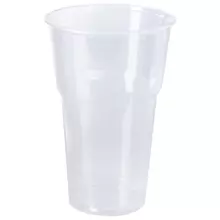Одноразовые стаканы 500 мл. комплект 20 шт. пластиковые, "бюджет", прозрачные, ПП, холодное/горячее, Laima