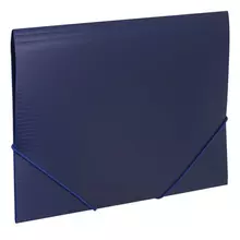 Папка на резинках Brauberg "Contract" синяя до 300 листов 05 мм. бизнес-класс