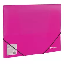 Папка на резинках Brauberg "Neon" неоновая розовая до 300 листов 05 мм.