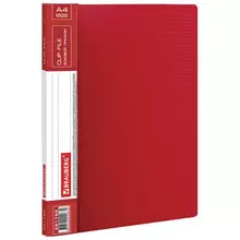 Папка с боковым металлическим прижимом и внутренним карманом Brauberg "Contract" красная до 100 л. 07 мм. бизнес-класс