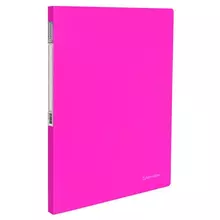 Папка с металлическим скоросшивателем и внутренним карманом Brauberg "Neon" 16 мм. розовая до 100 листов 07 мм.