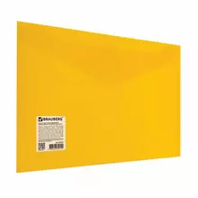Папка-конверт с кнопкой Brauberg А4 до 100 л. непрозрачная желтая сверхпрочная 02 мм.