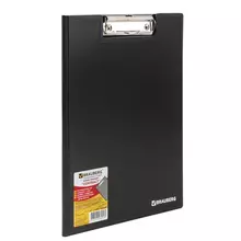 Папка-планшет Brauberg "Contract" А4 (315х230 мм.) с прижимом и крышкой пластиковая черная сверхпрочная 15 мм.
