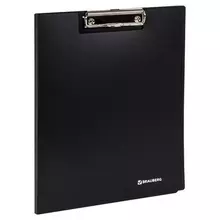 Папка-планшет Brauberg "стандарт" А4 (310х230 мм.) с прижимом и крышкой пластик черная 09 мм.