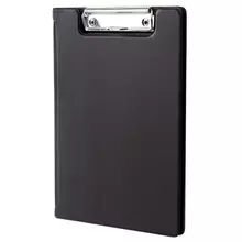 Папка-планшет малый формат (180х255 мм.) А5 Brauberg с прижимом и крышкой картон/ПВХ черная