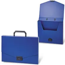 Папка-портфель пластиковая Brauberg "Energy", А4 (330х256х32 мм.) без отделений, синий