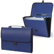Папка-портфель пластиковая Staff А4 (330х235х50 мм.) 7 отделений с окантовкой индексные ярлыки синий