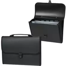 Папка-портфель пластиковая Staff А4 (330х235х50 мм.) 7 отделений, с окантовкой, индексные ярлыки, черный