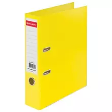 Папка-регистратор Brauberg "Extra" 75 мм. желтая двустороннее покрытие пластик металлический уголок