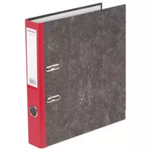 Папка-регистратор Офисмаг фактура стандарт с мраморным покрытием 50 мм. красный корешок