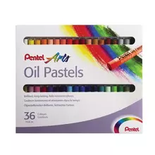 Пастель масляная художественная Pentel "Oil Pastels" 36 цветов круглое сечение