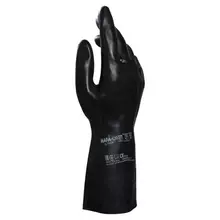 Перчатки латексно-неопреновые MAPA Technic/ хлопчатобумажное напыление размер 8 (M) черные