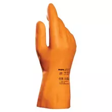 Перчатки латексные MAPA Industrial/ хлопчатобумажное напыление размер 10 (XL) оранжевые