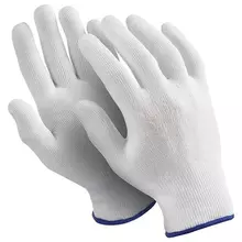 Перчатки нейлоновые MANIPULA "Микрон", комплект 10 пар, размер 9 (L) белые